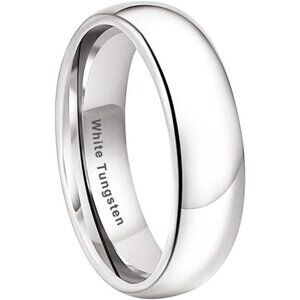 2mm 3mm 4mm 5mm 6mm 7mm 8mm 10mm White Tungsten Rings for Men Women Engagement